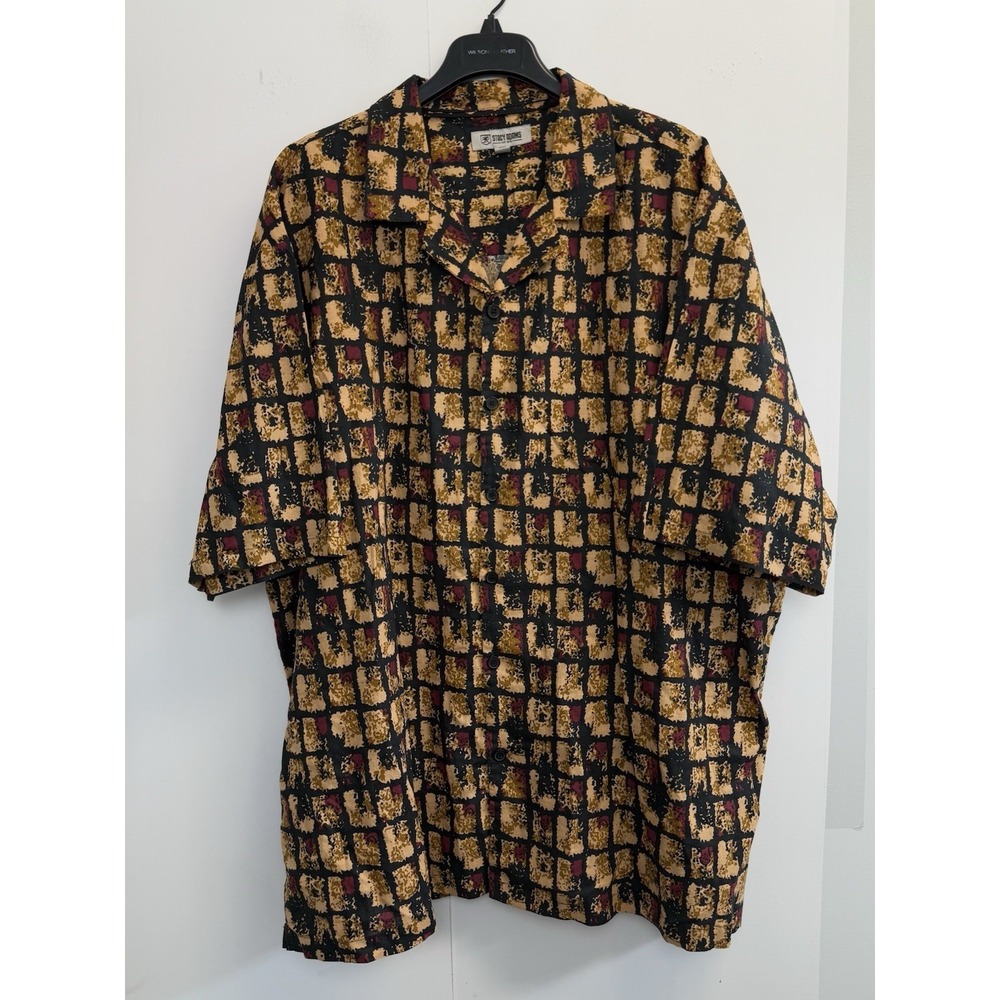 Stacy Adams Linen Blend Button Up Short Sleeve Shirt Men's 5X Beach Vacation